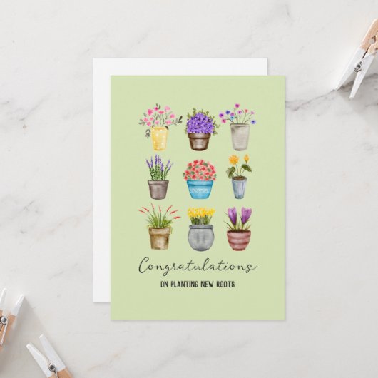 Gefeliciteerd met het planten van nieuwe wortels n kaart (Voorkant / Achterkant in situ)