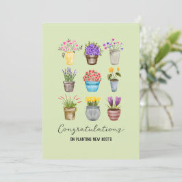 Gefeliciteerd met het planten van nieuwe wortels n kaart