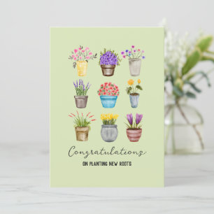 Gefeliciteerd met het planten van nieuwe wortels n kaart