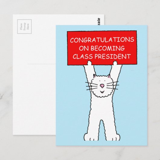 Gefeliciteerd met het President van de Klasse word Briefkaart (Voorkant / Achterkant)