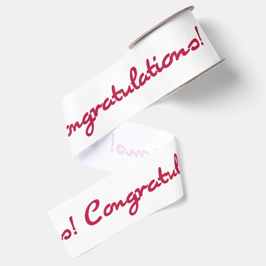 Gefeliciteerd met het rode Casual script Grosgrain Lint (Achterkant)