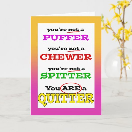 Gefeliciteerd met het rookvrij worden kaart (Gele Bloem)