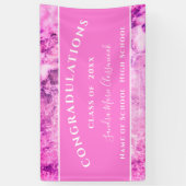 Gefeliciteerd met het roze Amethyst Crystal Afstud Spandoek (Verticaal)