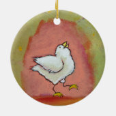 Gefeliciteerd met het schilderen van kip leuke mod keramisch ornament (Achterkant)