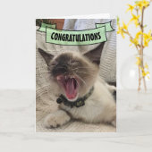 Gefeliciteerd met het schuren van Siamese Kitten F Kaart (Gele Bloem)
