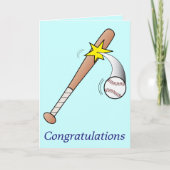 Gefeliciteerd met het spel met bal en bat kaart (Voorkant)