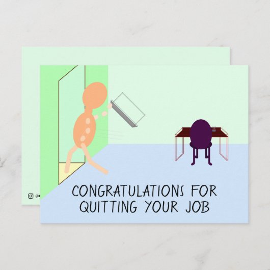 Gefeliciteerd met het Stoppen met Je Werk - Nod No Briefkaart (Voorkant / Achterkant)