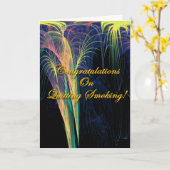 Gefeliciteerd met het stoppen met roken kaart (Gele Bloem)