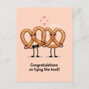 Gefeliciteerd met het trouwen Pretzel Grappig Briefkaart
