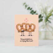 Gefeliciteerd met het trouwen Pretzel Grappig Briefkaart (Staand voorkant)