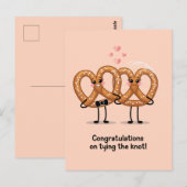 Gefeliciteerd met het trouwen Pretzel Grappig Briefkaart (Voorkant / Achterkant)