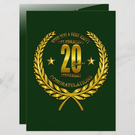 Gefeliciteerd met het twintigste Jubileum (Voorkant / Achterkant)