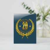 Gefeliciteerd met het twintigste Jubileum Briefkaart (Staand voorkant)