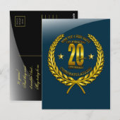 Gefeliciteerd met het twintigste Jubileum Briefkaart (Voorkant / Achterkant)