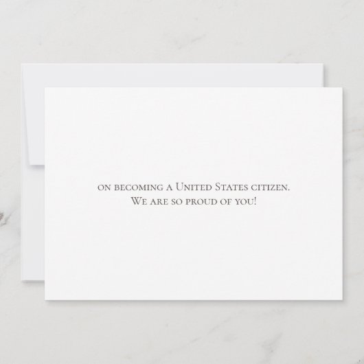 Gefeliciteerd met het USA-burgerschap Kaart (Achterkant)