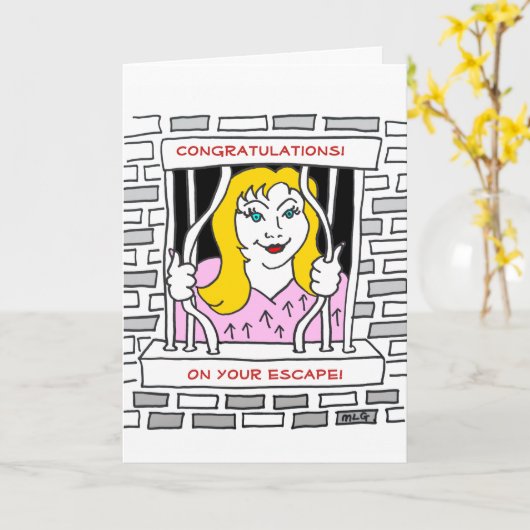 Gefeliciteerd met het verlaten van de Escape Blond Kaart (Gele Bloem)