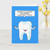 Gefeliciteerd met het verlies van je eerste tand kaart (Gele Bloem)