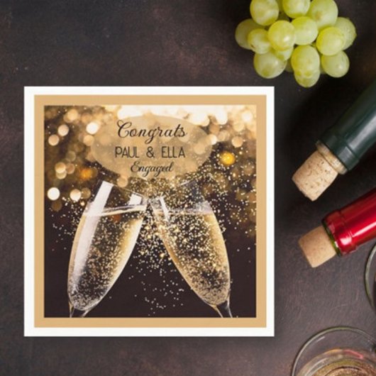 Gefeliciteerd met het verloofde paar! Feestservett Servet