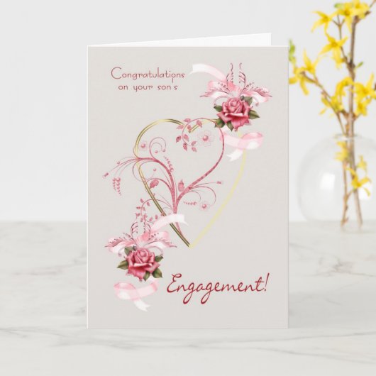 Gefeliciteerd met het verloving van je zoon en de kaart (Gele Bloem)