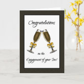 Gefeliciteerd met het Verloving van je zoon! Kaart (Gele Bloem)