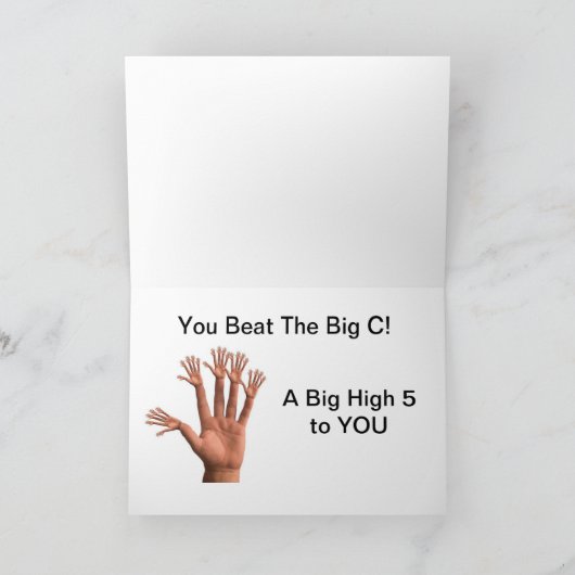 Gefeliciteerd met het verslaan van kanker kaart (Binnen)