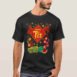 Gefeliciteerd met het Vietnamese Nieuwjaar Tet Ca T-shirt