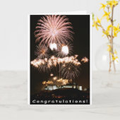 Gefeliciteerd met het vuurwerk! kaart (Gele Bloem)