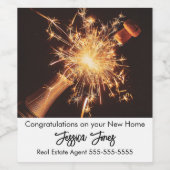 Gefeliciteerd met het wijnetiket voor makelaars in wijn etiket (Enkel label)