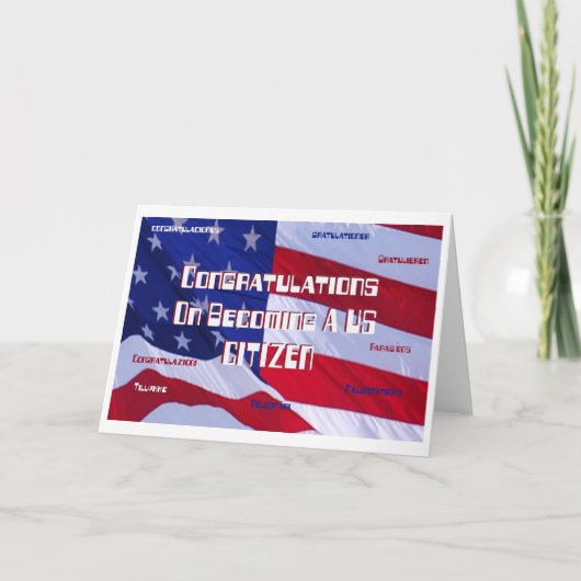 Gefeliciteerd met het worden van een Amerikaans Ka Kaart (Voorkant)