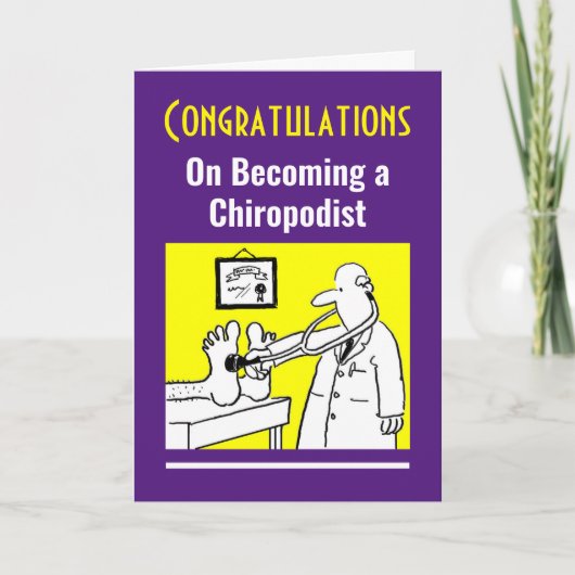 Gefeliciteerd met het worden van een Chiropodist. Kaart (Voorkant)