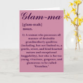 Gefeliciteerd met het worden van een "Glam-ma" oma Kaart (Gele Bloem)