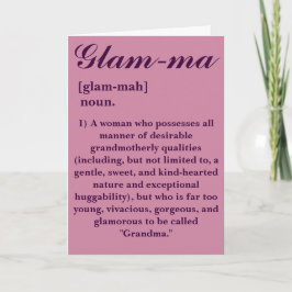 Gefeliciteerd met het worden van een "Glam-ma" oma Kaart