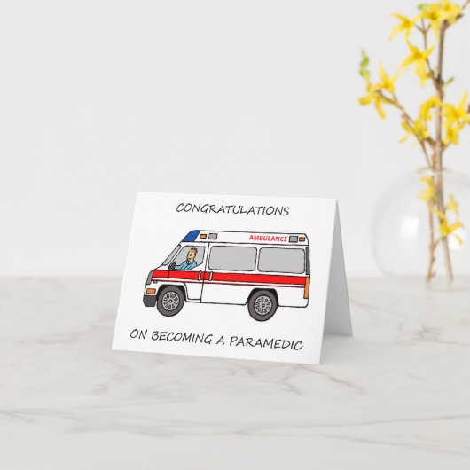 Gefeliciteerd met het worden van een Paramedicus Kaart (Gele Bloem)