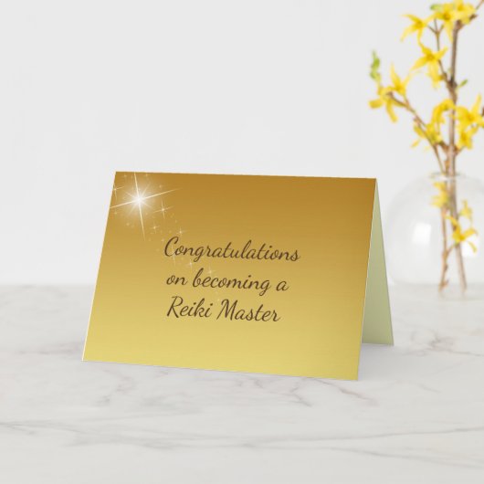 Gefeliciteerd met het worden van een Reiki Master Kaart (Gele Bloem)