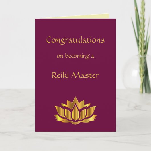 Gefeliciteerd met het worden van een Reiki Master Kaart (Voorkant)