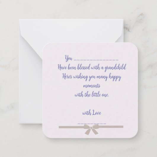 Gefeliciteerd met het worden van grootouders notitiekaartje (Achterkant)