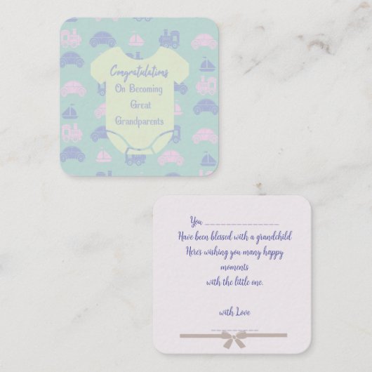 Gefeliciteerd met het worden van grootouders notitiekaartje (Voorkant / Achterkant)