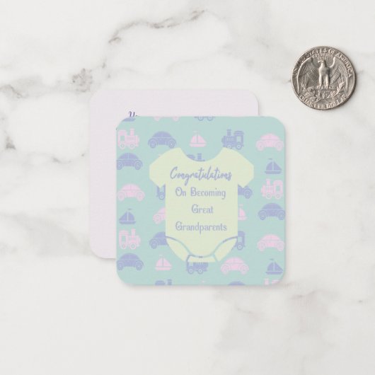 Gefeliciteerd met het worden van grootouders notitiekaartje (Voorkant / Achterkant in situ)