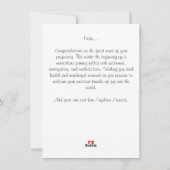 Gefeliciteerd met het worden van ouders, gepersona feestdagenkaart (Achterkant)