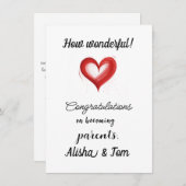 Gefeliciteerd met het worden van ouders, gepersona feestdagenkaart (Voorkant / Achterkant)