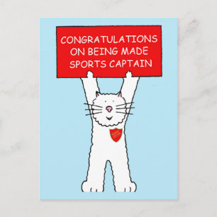 Gefeliciteerd met het worden van sportkapitein. briefkaart