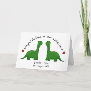 Gefeliciteerd met homohuwelijk in Dinosaur Kaart
