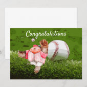 Gefeliciteerd met honkbal met waterverf (Voorkant / Achterkant)