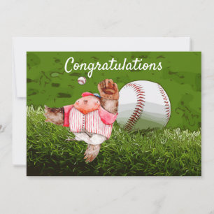 Gefeliciteerd met honkbal met waterverf