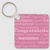 Gefeliciteerd met huwelijk in roze Sleutelhanger (Voorkant)