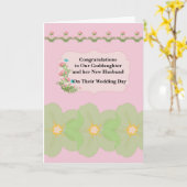 Gefeliciteerd met huwelijk voor goddochter en echt kaart (Gele Bloem)