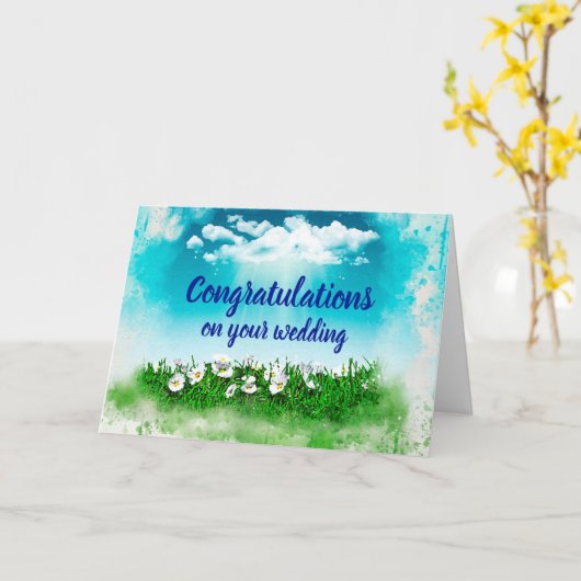  gefeliciteerd met huwelijksdansen kaart (Gele Bloem)