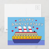 Gefeliciteerd met huwelijksjubileum op cruiseschip briefkaart (Voorkant / Achterkant)