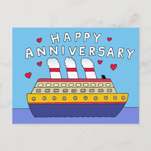Gefeliciteerd met huwelijksjubileum op cruiseschip briefkaart (Voorkant)