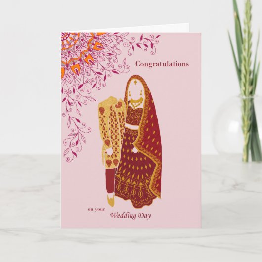 Gefeliciteerd met Indiaas huwelijk Kaart (Voorkant)